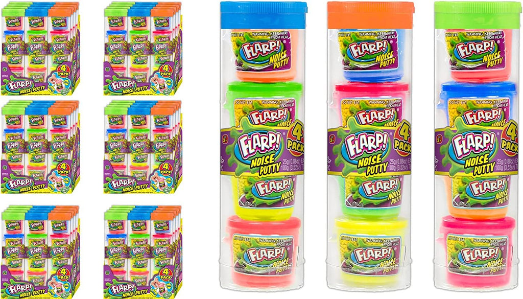 JA-RU Mini Flarp Noise Putty Fidget Toy (12 Tubes with 48 Mini Flarps) 4 Mini Putty per Pack. Stress Relief Toy for Boys & Girls, Party Favor Stocking Stuffer Noise Slime. Plus Bouncy Ball 336-12p