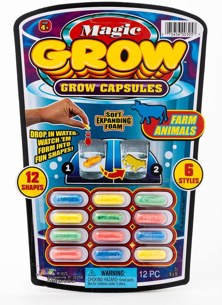 JA-RU Magic Grow Capsules Best Growing Animals Assorted Style Capsules Bath Toys for Kids. 305-1H