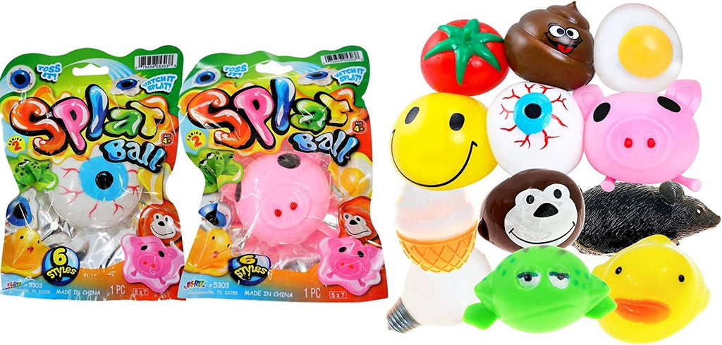 Splat Ball Squishy Stress Balls (2 Assorted Pack) Ja-Ru. Emoji