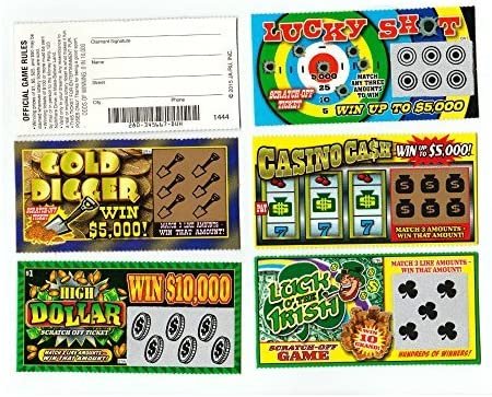 Unbranded 5 Phony Fake All Winning Scratch Off Lottery Tickets -Joke- Prank- Gag
