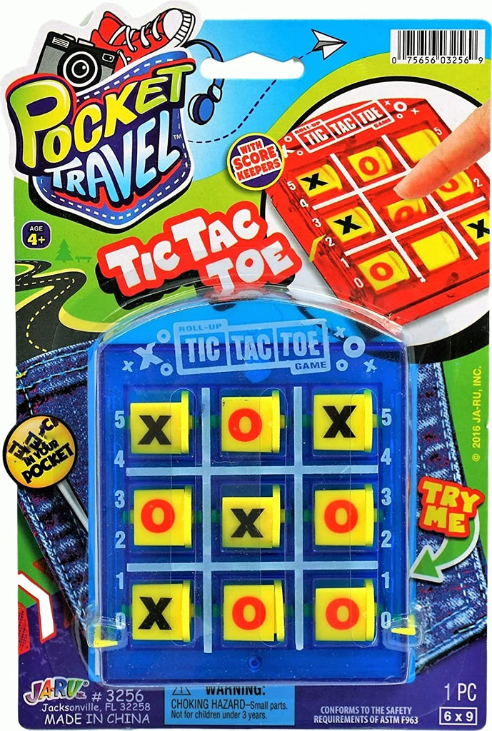 Tic Tac Toe Travel Portable Pocket Board Games (Pack of 1) by JARU. Assortment of Classic Toys Party Favors Toy| Item #3256-1A