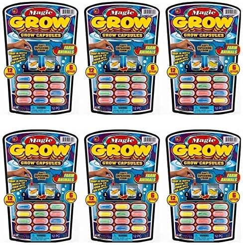 Magic Grow Capsules by JA-RU (6 Packs). Best Growing Animals Dinosaurs Capsules Bath Toys for Kids. 305-6A
