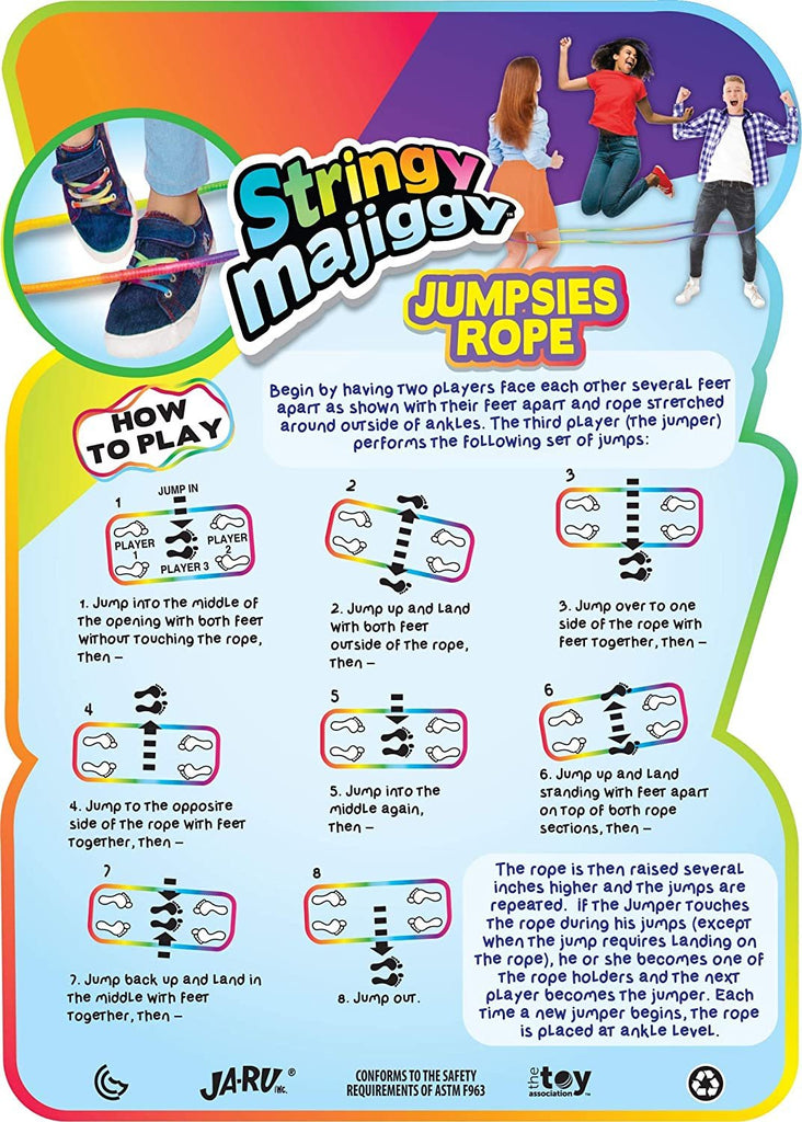 Chinese Jump Rope (24 Packs) Elastic Skipping Rope Game for Kids & Adults | Colorful Stretchy Jump Rope for Kids, Girls and Boys. Party Favor. Physical Education Equipment | 733-24s