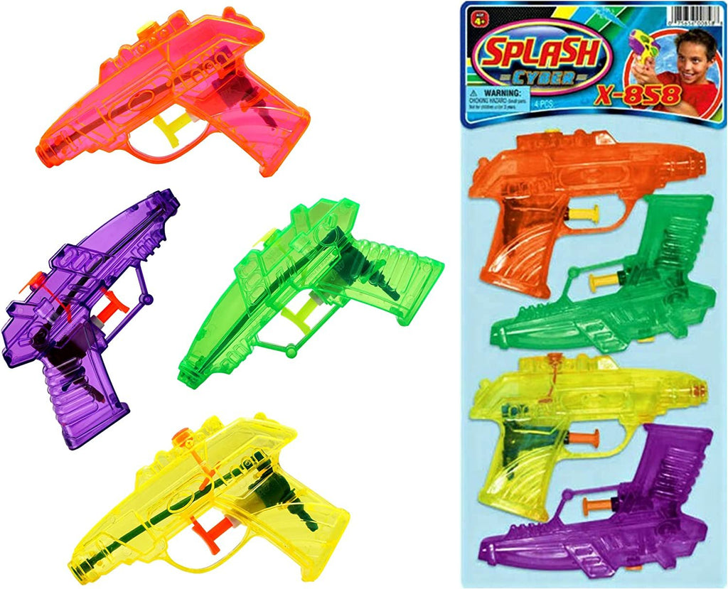 Water Squirt Toys 1 Pack (4 Guns) Water Gun Soaker for Kids & Adults Small Water Squirt Guns Toy Fun. Dog Training & Cat Training & So Much More. Party Favor Stoking Stuffers Toy F-858-1s