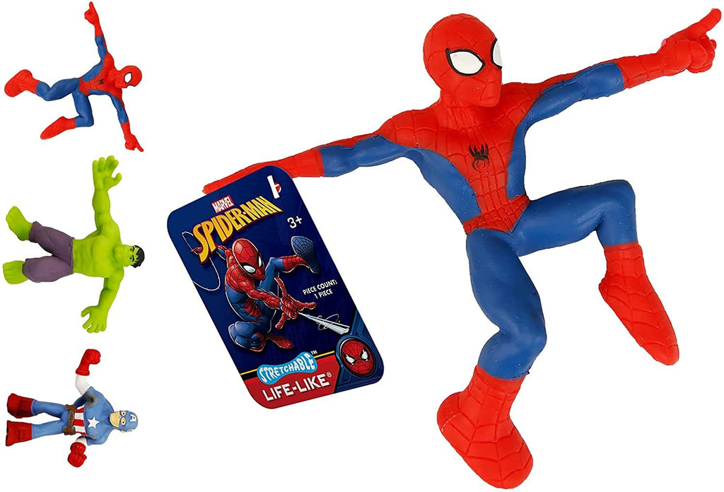 JA-RU Marvel Avengers Stretchy Toys Heroes Squish & Pull Toys (12 Units) Hulk Captain America & Spiderman Anxiety Calming Fidget Toy, Stress Toys for Kids & Boys Toys DEF-6900-12