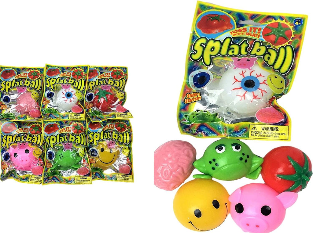 JA-RU Splat Ball - Squishy Stress Balls (6 Assorted Pack) Emoji-Squishy Ball Fidget Pack for Kids and Adults. Party Favor Classroom Treasure Box Prize Birthday Gifts Easter Egg Stuffers. 5303-6p